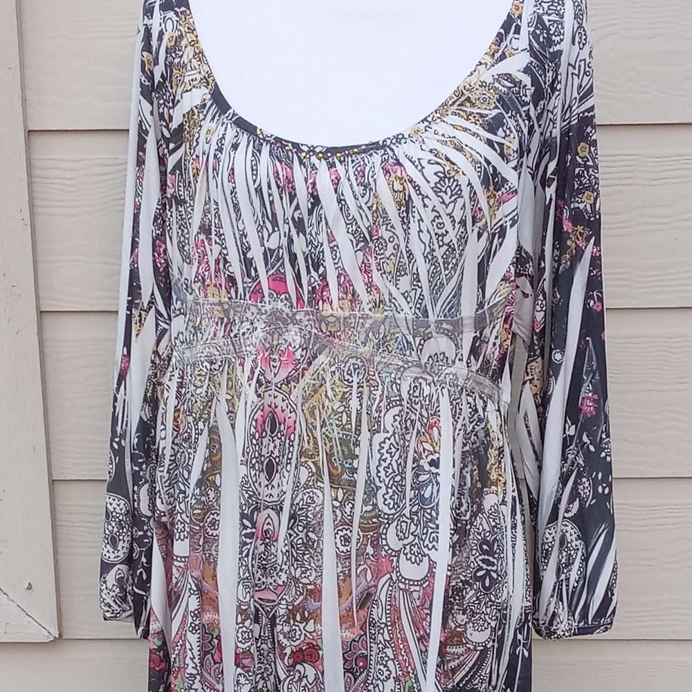 Blouse Top Boho Festival 3/4 Sleeve